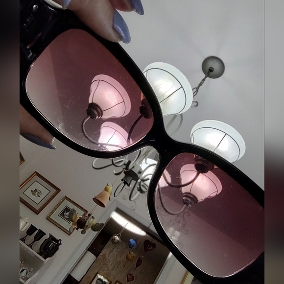 Blingy Rhinestone Embellished Plastic Wrap Sunglasses In Brown W/Pretty gold - Picture 5 of 12